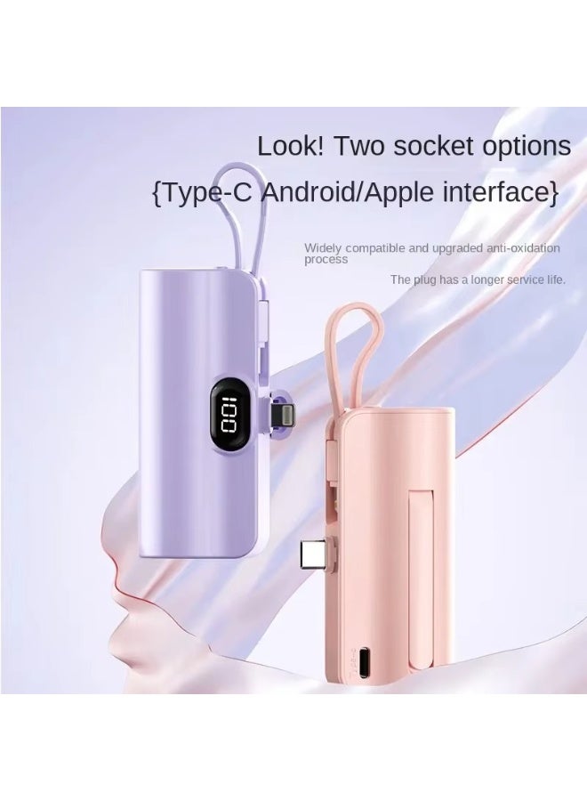 بطارية محمولة صغيرة بسعة 5000 مللي أمبير مع منفذ USB-C مدمج - شحن سريع PD بقوة 20 واط - حامل قابل للطي وشاشة عرض رقمية LED - شاحن فائق الصغر لأجهزة iPhone 17/16/15، وأجهزة سامسونج، وأجهزة أندرويد من النوع C - Image 5